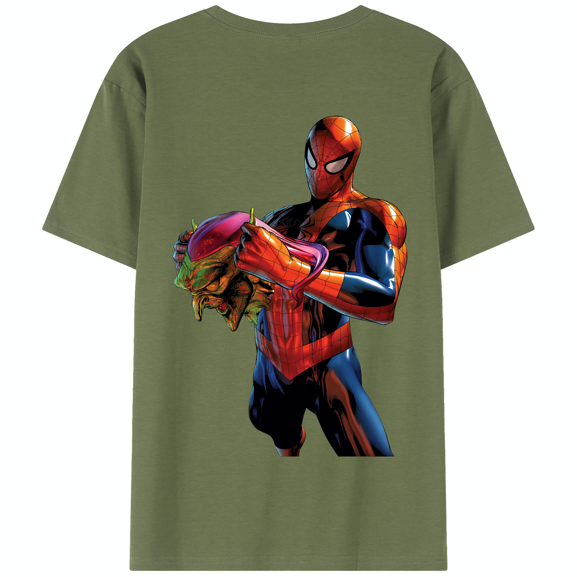 Spider Man スパイダーマン 綿100％半袖Tシャツ（背面プリント）